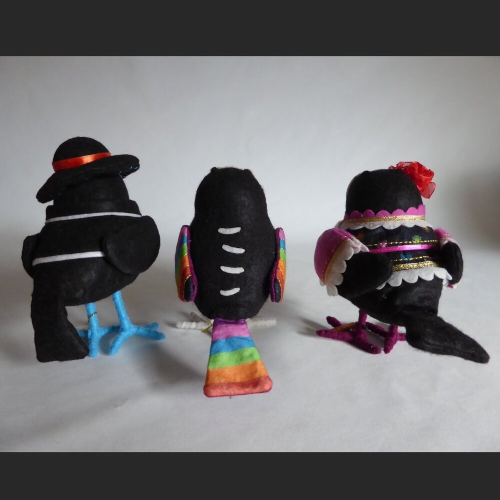 NEW 2018 TARGET HYDE & EEK DAY OF THE DEAD DIA DE LOS MUERTOS FELT BIRD LOT - Picture 4 of 12